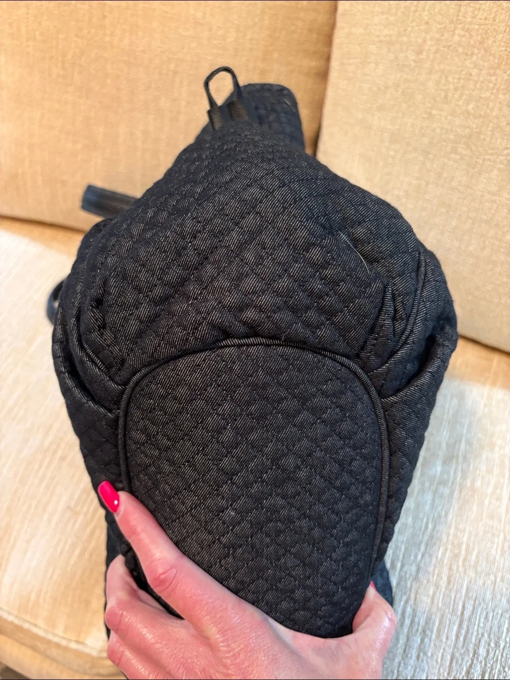 Vera Bradley Black Quilted Shoulder Tote - Picture 4 of 12